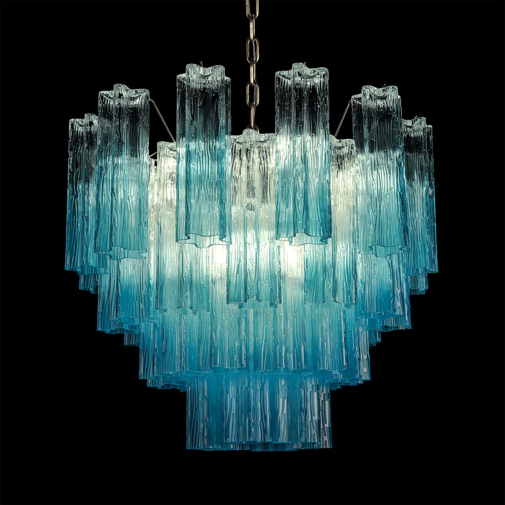 Люстра подвесная Clear blue Lagoon glass Синий градиент 60 см