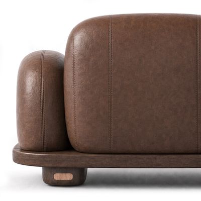 Кресло Akio Japandi  Lounge Chair Coffee Кожа