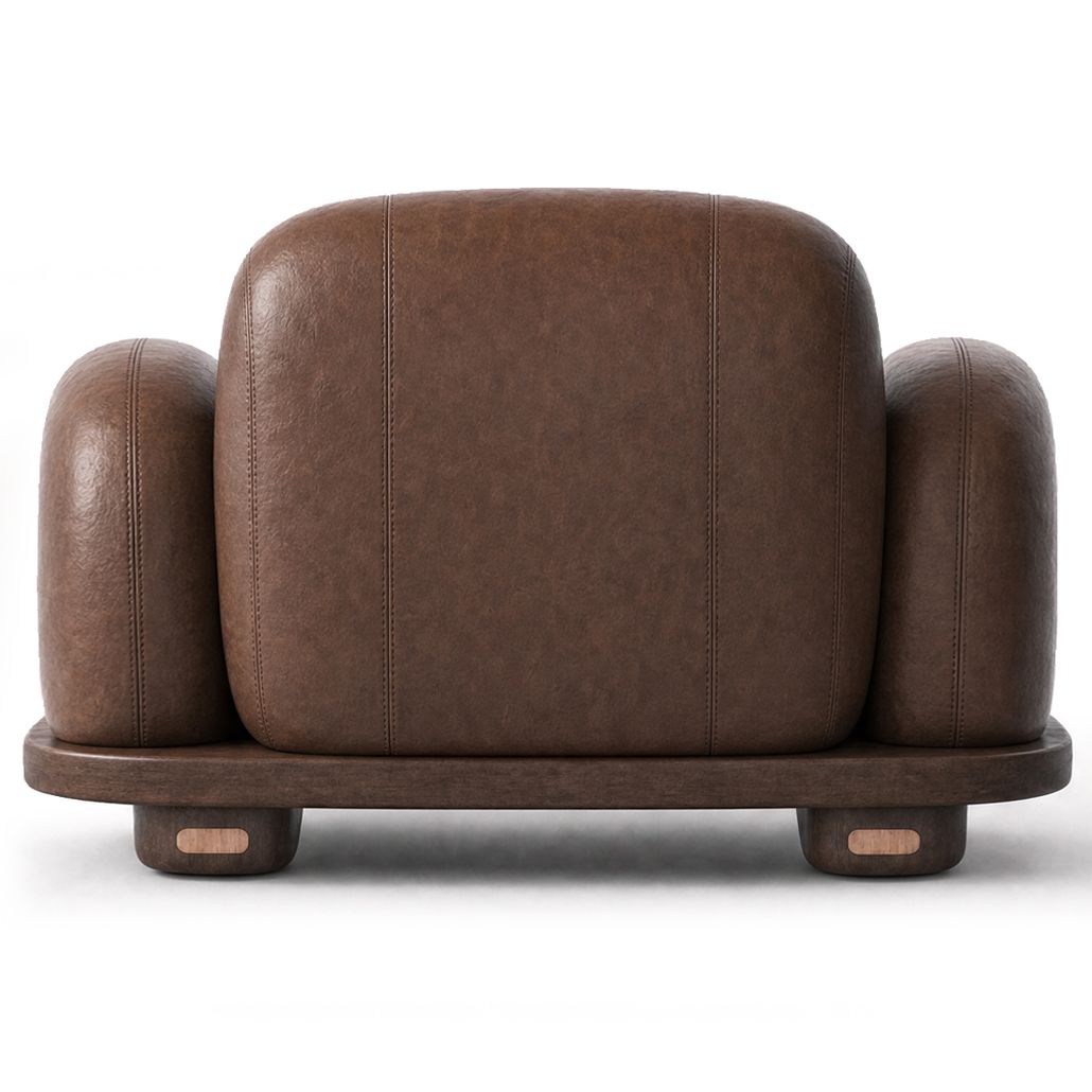 Кресло Akio Japandi  Lounge Chair Coffee Кожа