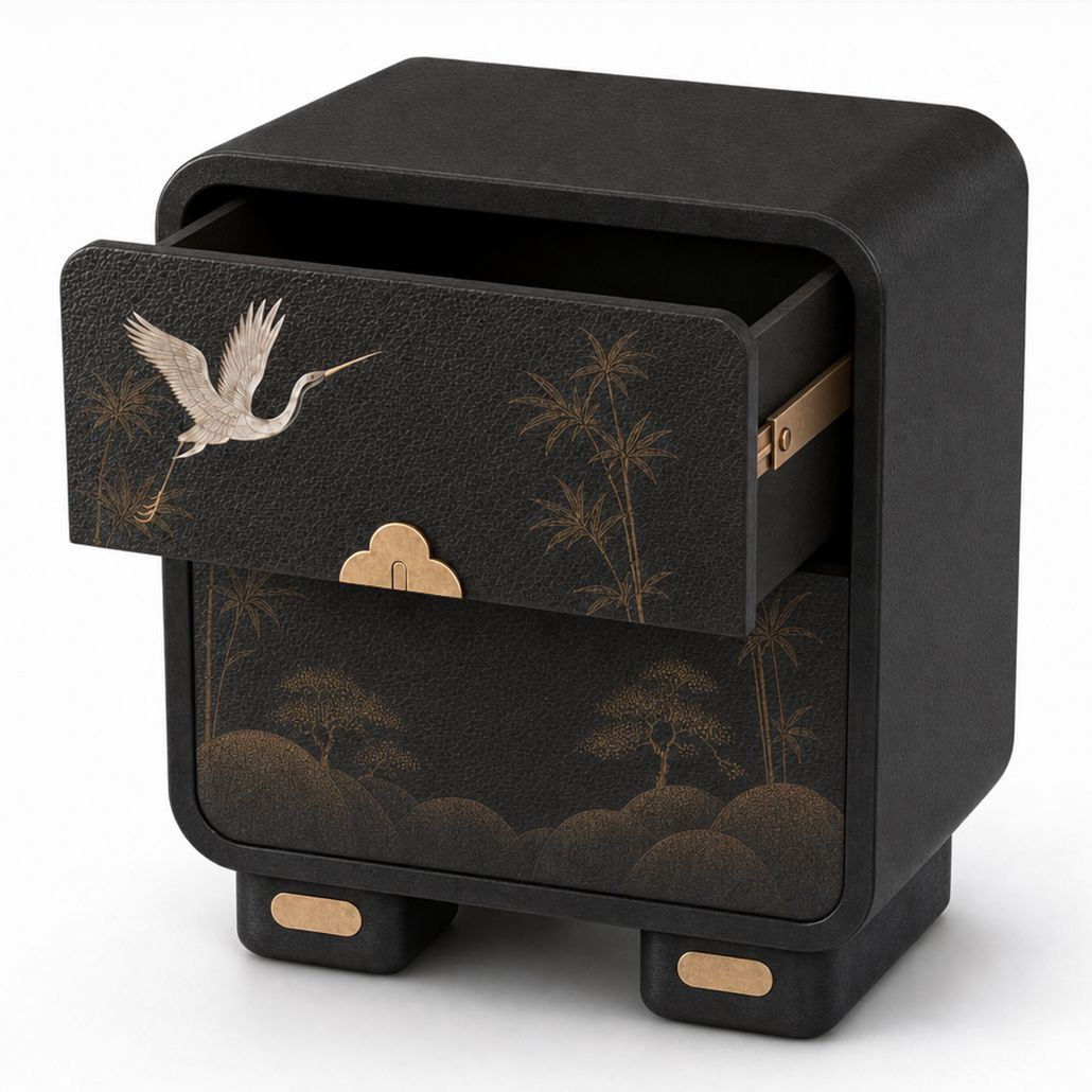 Прикроватная Тумба Cranes Japanese Garden Coffee