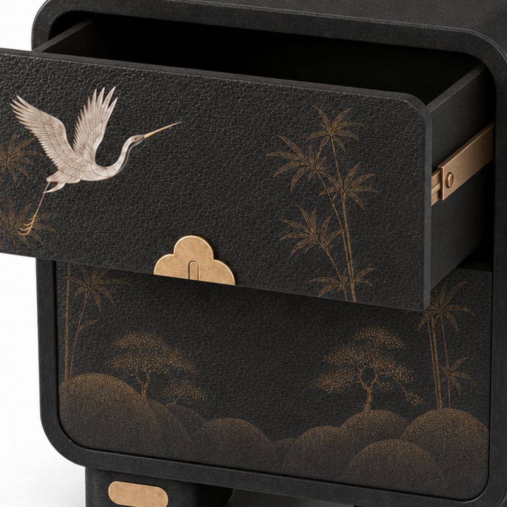 Прикроватная Тумба Cranes Japanese Garden Coffee