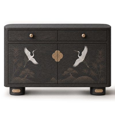 Комод Cranes Japanese Garden Coffee в японском стиле