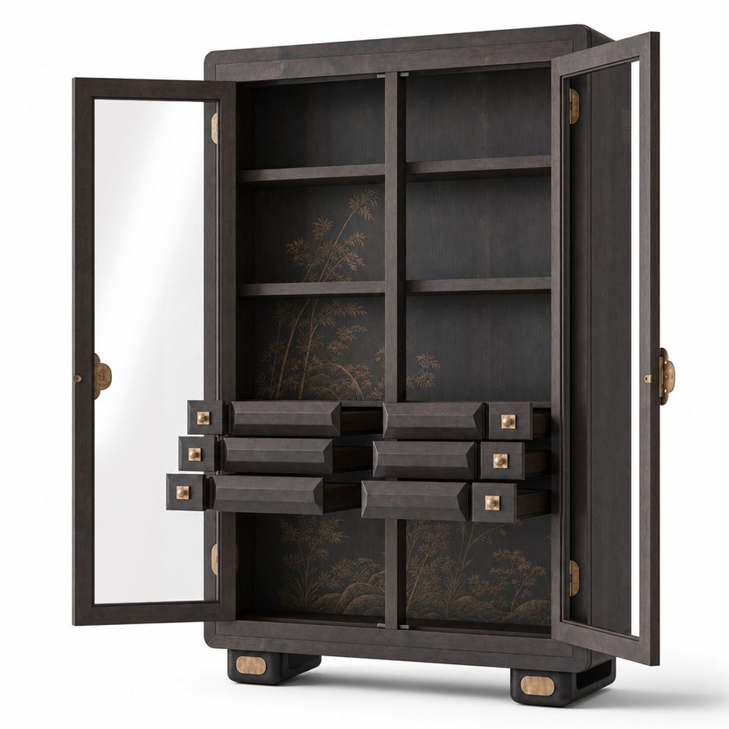 Витрина Cranes Japanese Garden cabinet Coffee