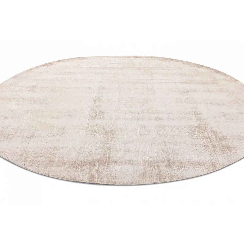 Ковер круглый однотонный с текстурой Consonance beige Ручная работа