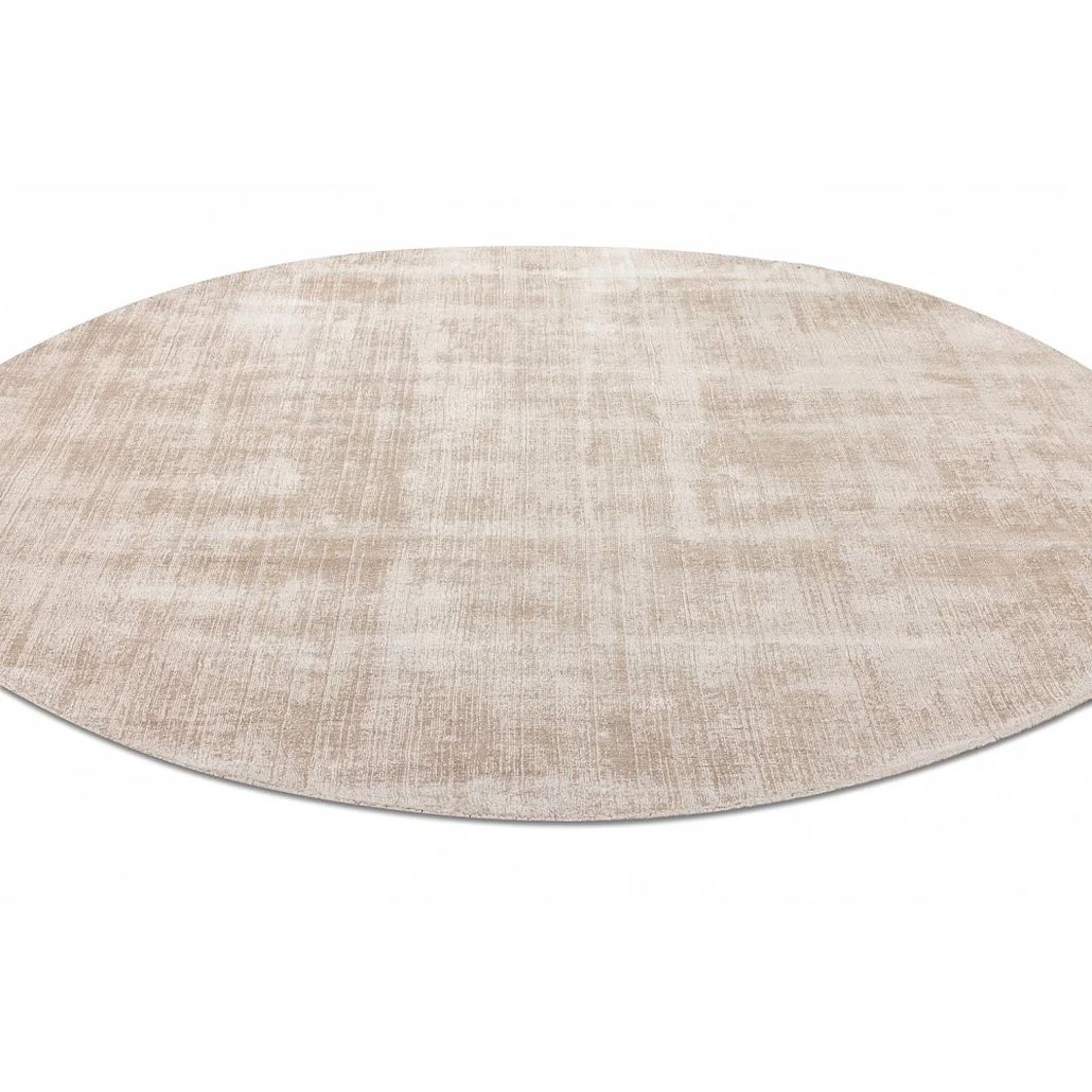 Ковер круглый однотонный с текстурой Consonance beige Ручная работа