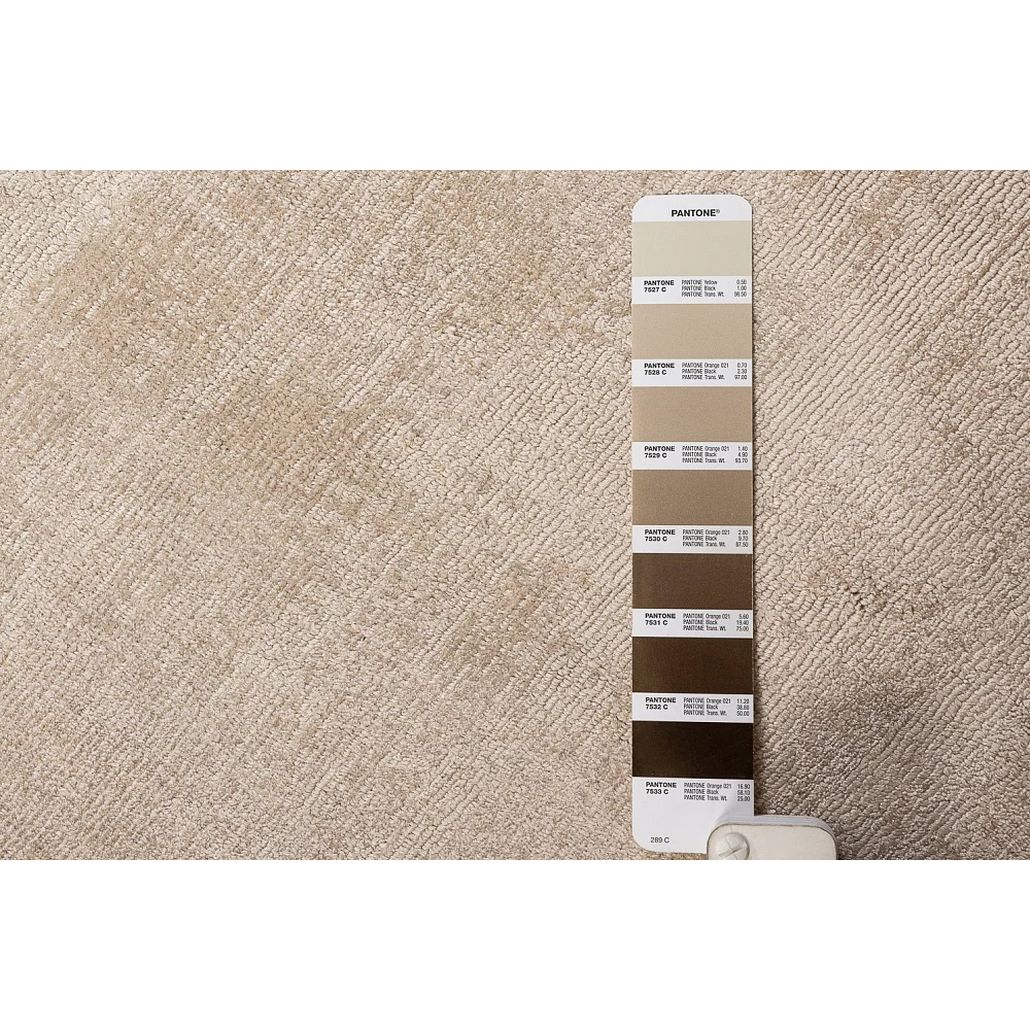 Ковер круглый однотонный с текстурой Consonance beige Ручная работа