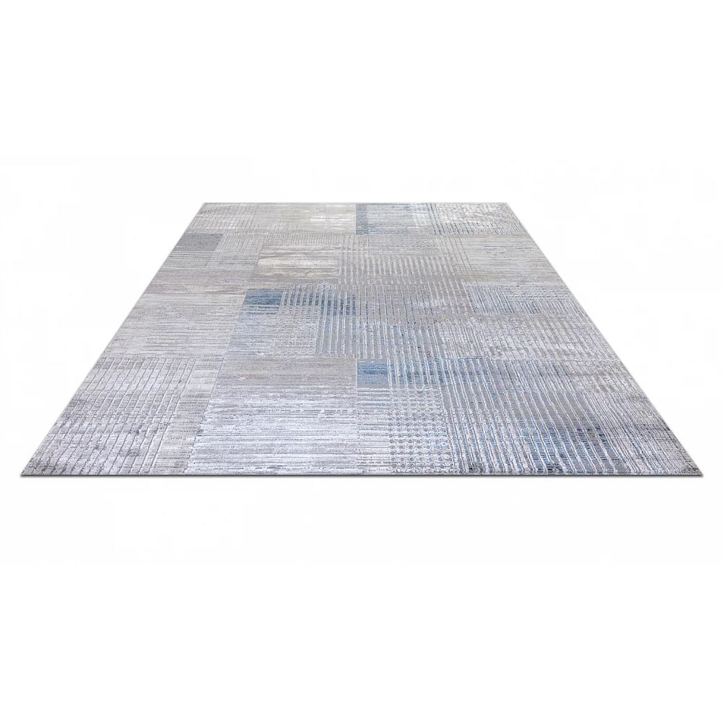 Ковер современный с геометрическим принтом Rumelia Pattern Gray-Blue