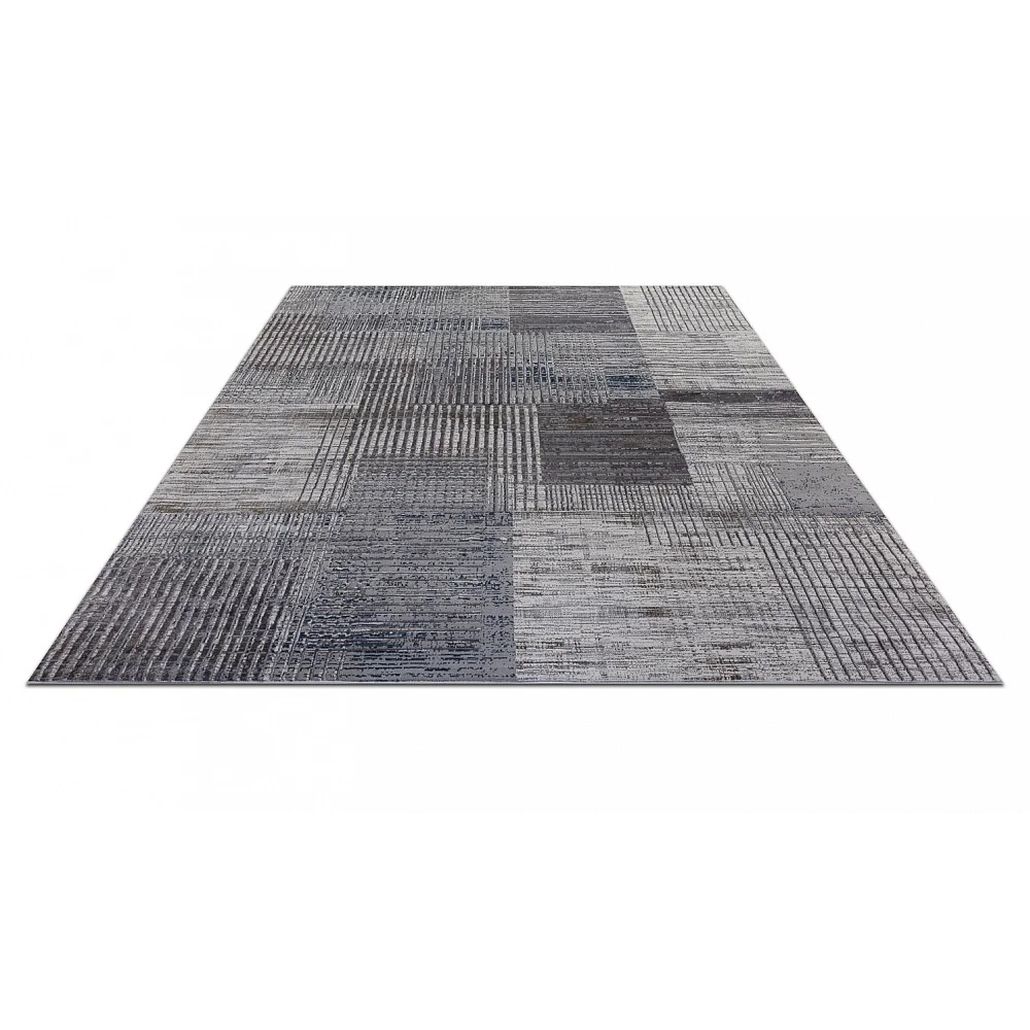 Ковер современный с геометрическим принтом Rumelia Pattern Gray-Blue
