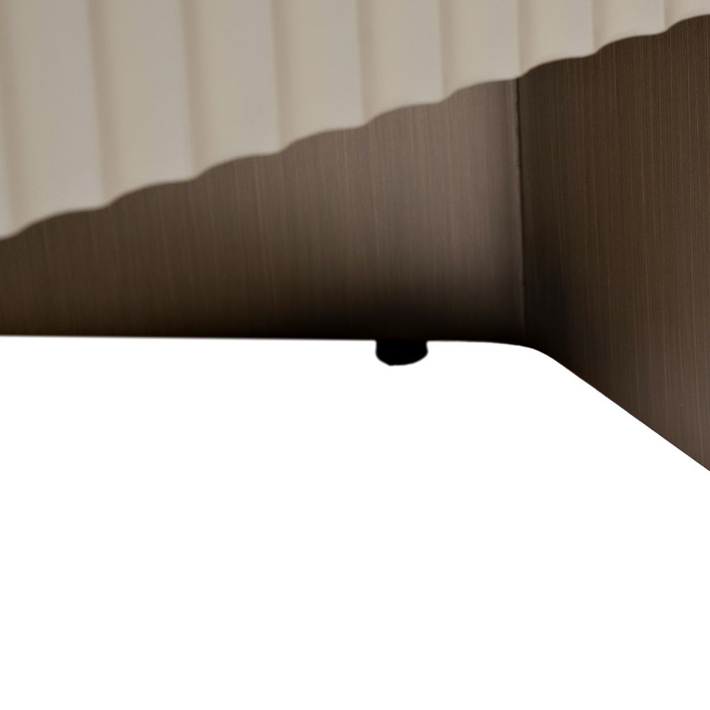 Комод серого цвета с рельефными фасадами и мраморной столешницей Uniqueness Marble