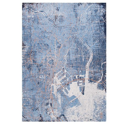 Ковер с графическим узором Blue City Outline