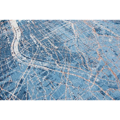 Ковер с графическим узором Blue City Outline