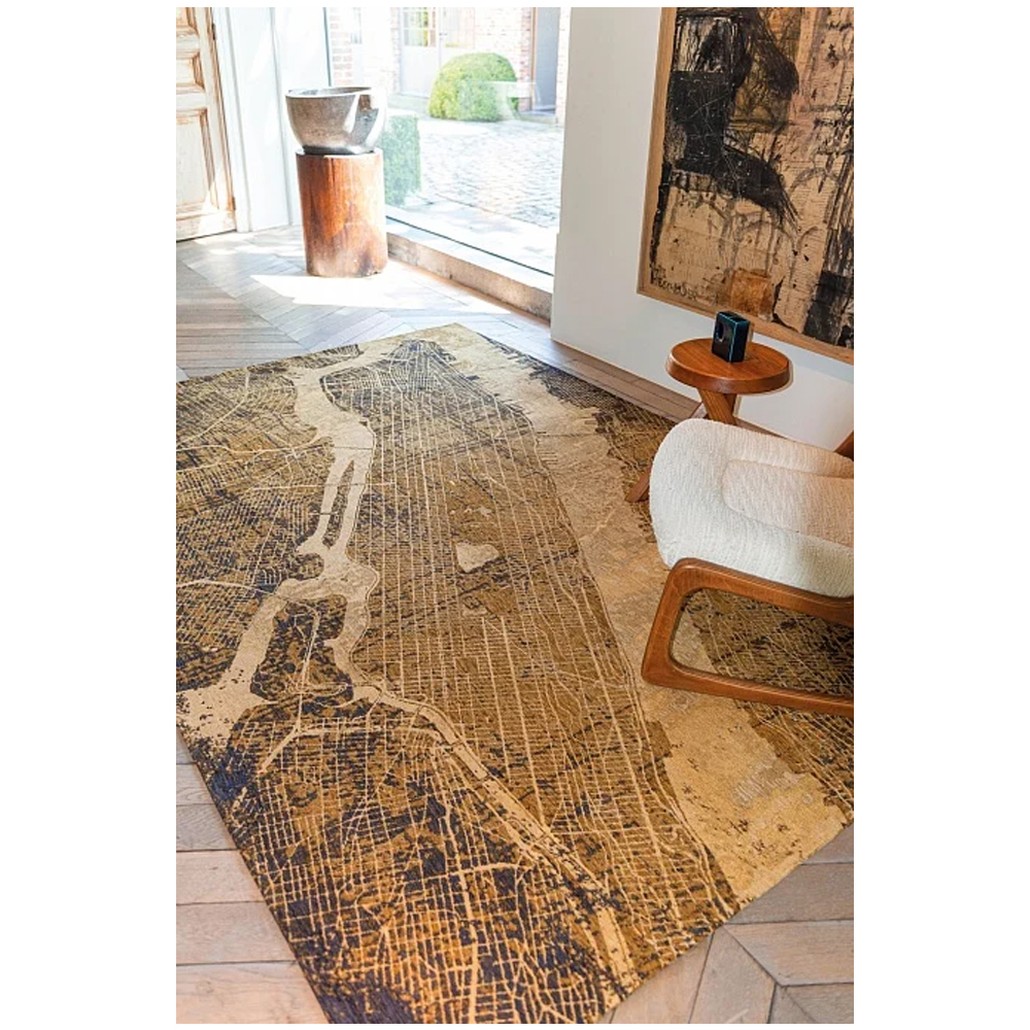 Ковер с графическим узором Brown City Outline