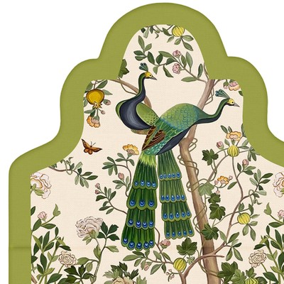 Мебельная ткань Велюр  Зеленые павлины Emperor's Bird N 3-1777