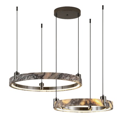 Светодиодный светильник Кольцо из натурального камня Marble Chandelier