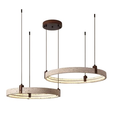 Кольцевая люстра из травертина Goeco Combination Chandelier