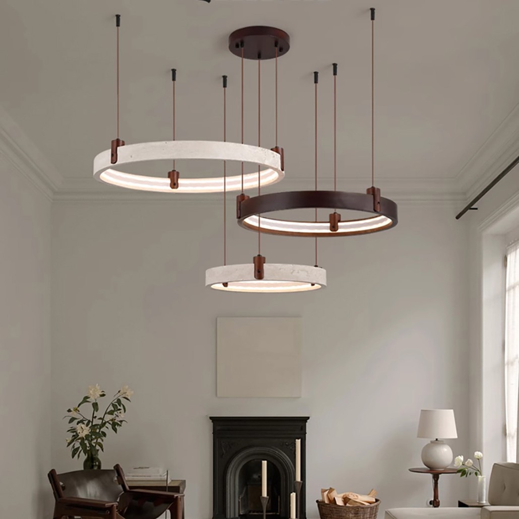 Кольцевая люстра камень Goeco Combination Chandelier