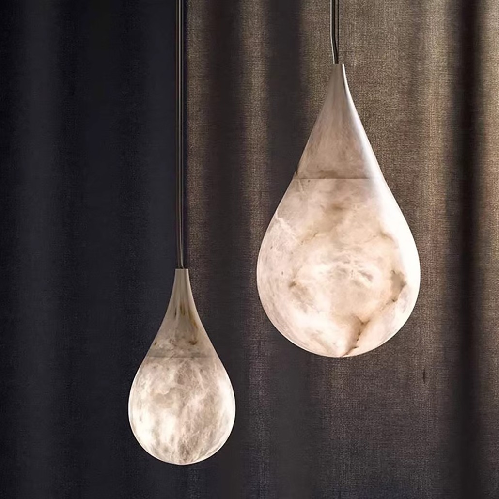 Подвесной светильник Raindrop Alabaster Pendant Light в виде капли из мрамора