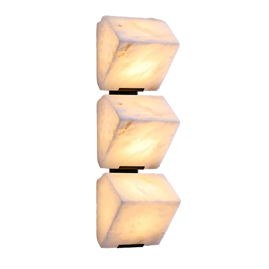 Бра из мрамора Triple Block  Alabaster Sconce