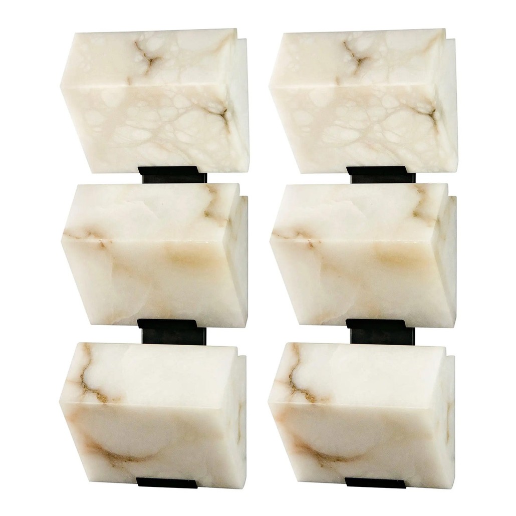 Бра из мрамора Triple Block  Alabaster Sconce