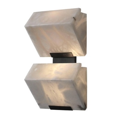 Бра из мрамора Block Double Alabaster Sconce