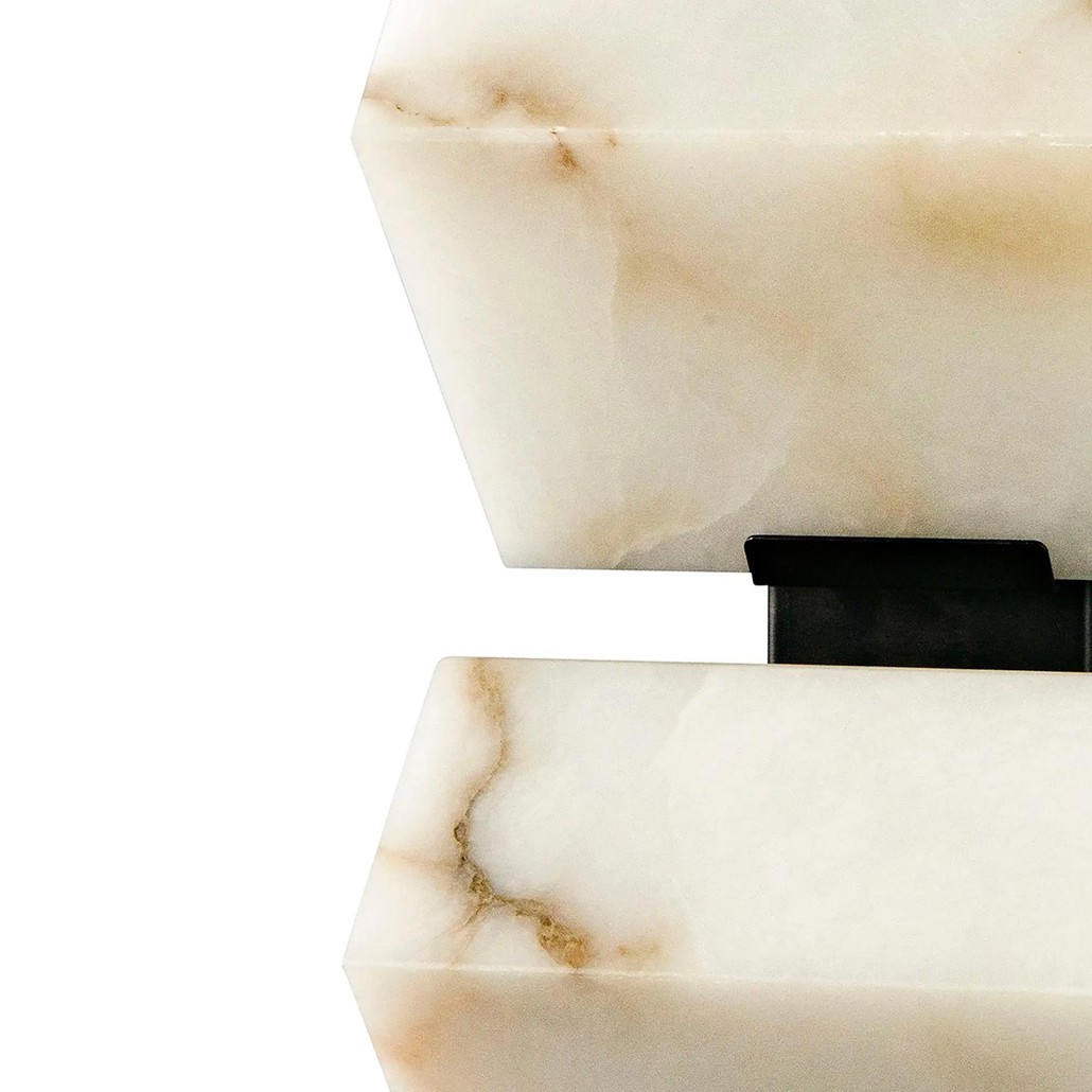 Бра из мрамора Block Double Alabaster Sconce