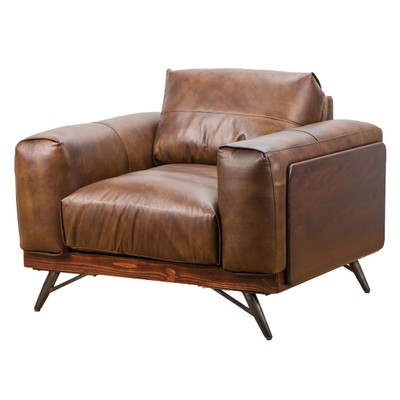 Кресло VICTOR Armchair натуральная кожа Mocha