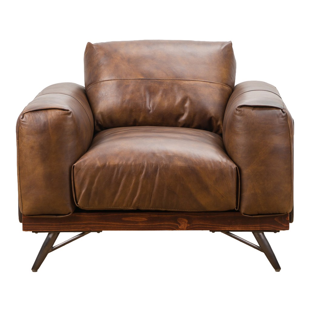 Кресло VICTOR Armchair натуральная кожа Mocha