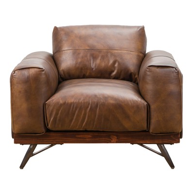 Кресло VICTOR Armchair натуральная кожа Mocha