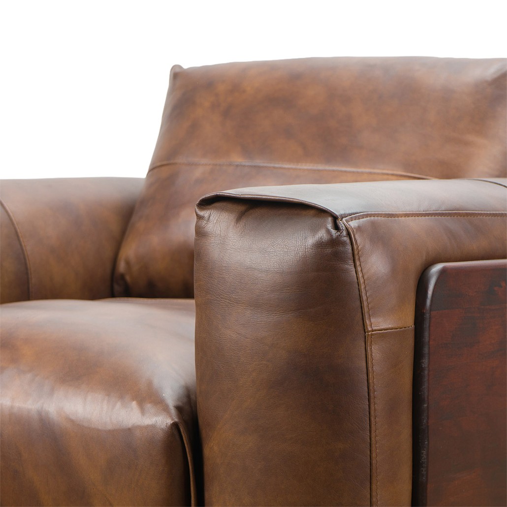 Кресло VICTOR Armchair натуральная кожа Mocha
