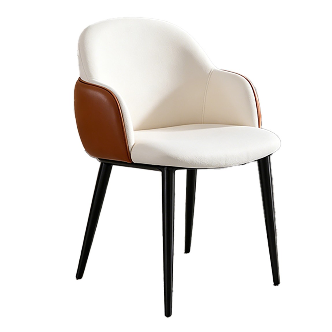 Стул Tuvis Chairs отделка белое букле и кожа