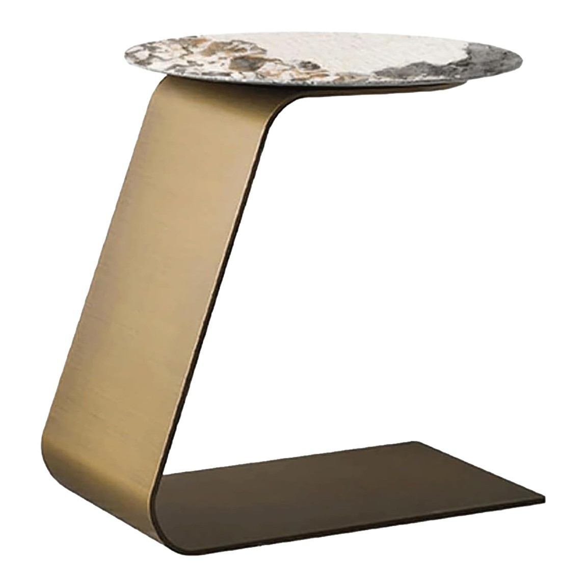 Приставной столик Zun Side table Brass and white