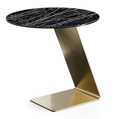 Приставной столик Zun Side table Brass and black