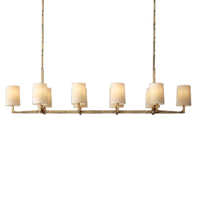 Большая современная люстра над столом Wright Rectangular Chandelier