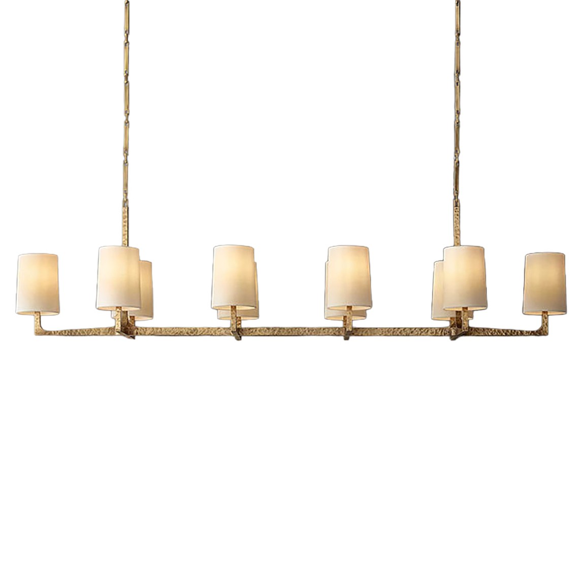 Большая современная люстра над столом Wright Rectangular Chandelier