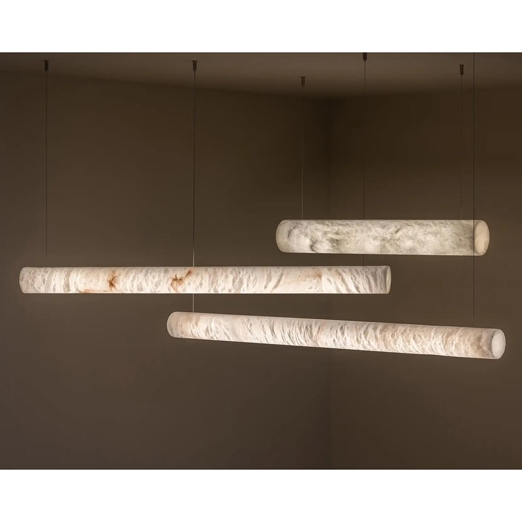 Линейный светильник из мрамора Linea LED Pendant Lamp by United Alabaster