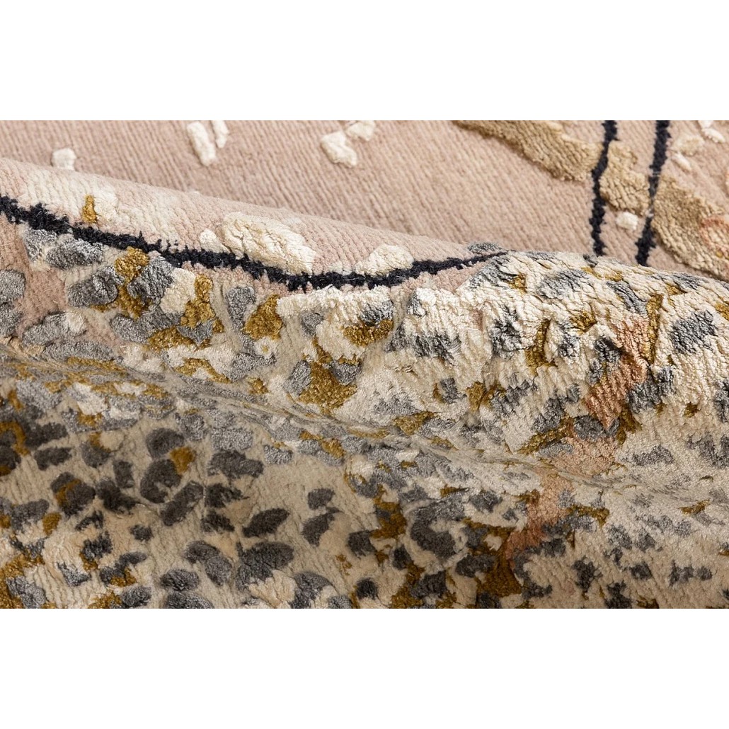 Ковер из эвкалиптового шелка и шерсти с хаотичным абстрактным узором Aurora I