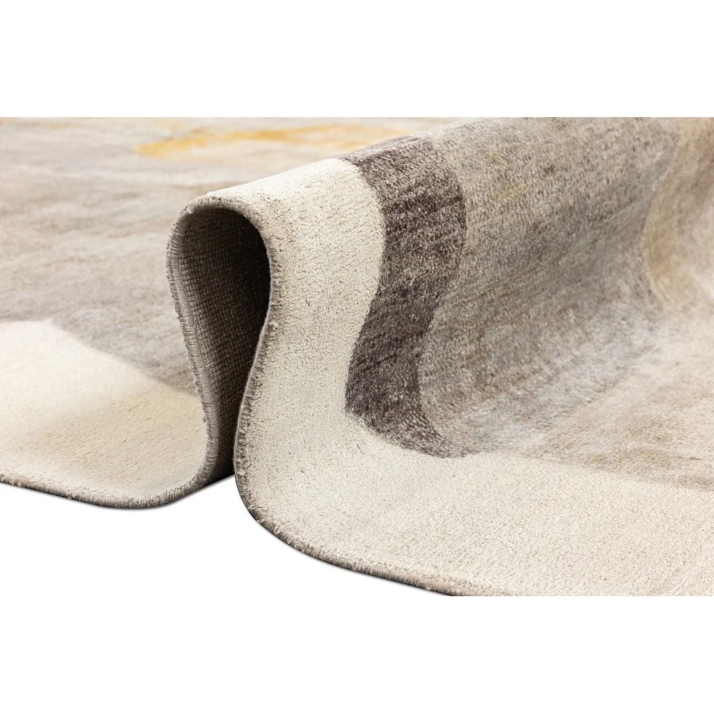 Индийский ковер из шелка и шерсти с абстрактным узором Boundless Beige