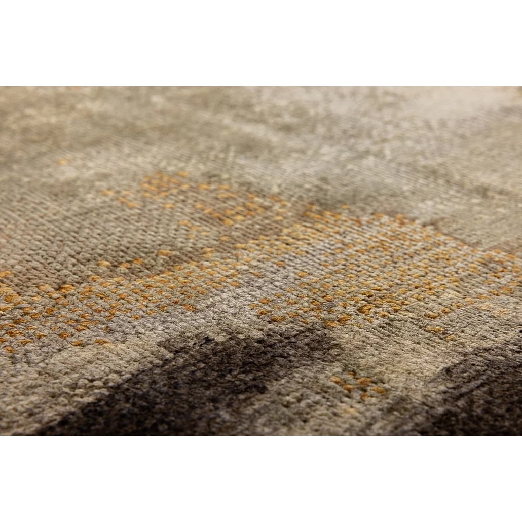 Индийский ковер из шелка и шерсти с абстрактным узором Boundless Brown
