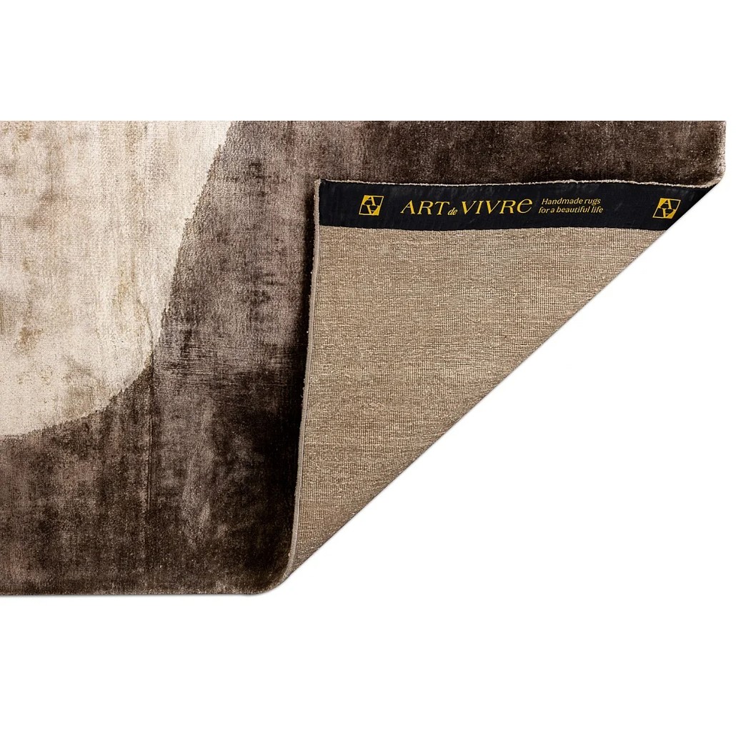 Индийский ковер из шелка и шерсти с абстрактным узором Boundless Brown