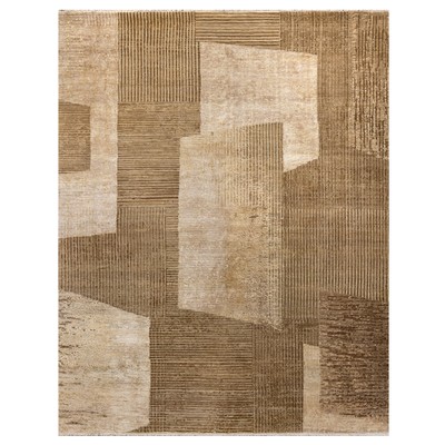 Индийский ковер с геометрическим узором Dazzling Brown из натуральных материалов
