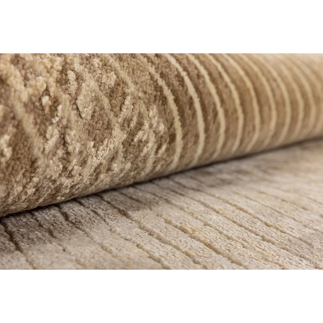 Индийский ковер с геометрическим узором Dazzling Brown из натуральных материалов