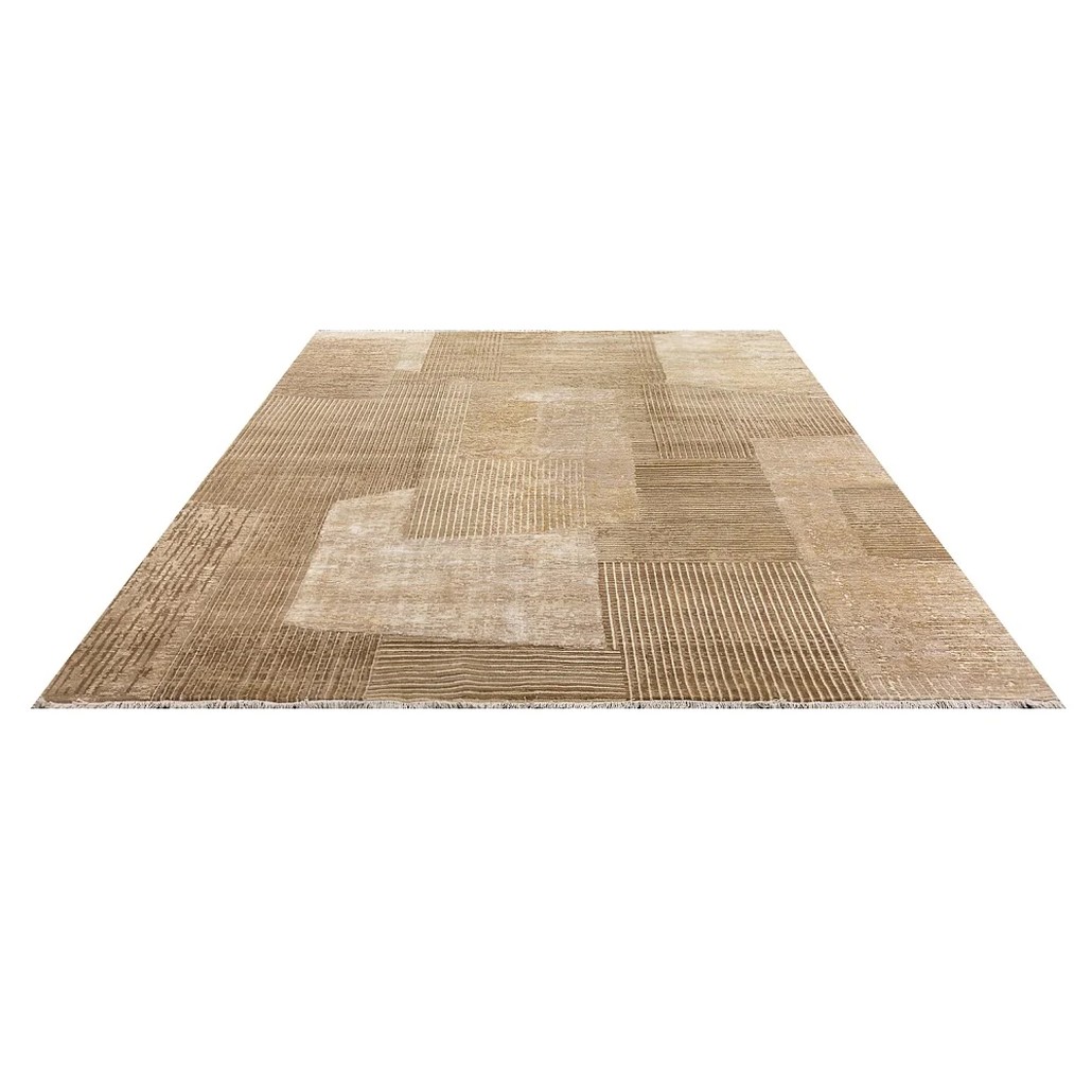Индийский ковер с геометрическим узором Dazzling Brown из натуральных материалов