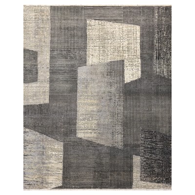 Индийский ковер с геометрическим узором Dazzling Grey из натуральных материалов