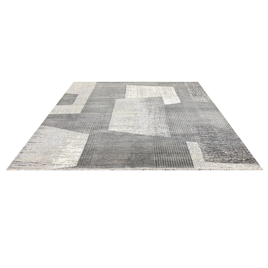 Индийский ковер с геометрическим узором Dazzling Grey из натуральных материалов