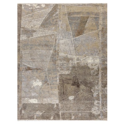 Индийский ковер с геометрическим узором Dazzling Light Grey из натуральных материалов