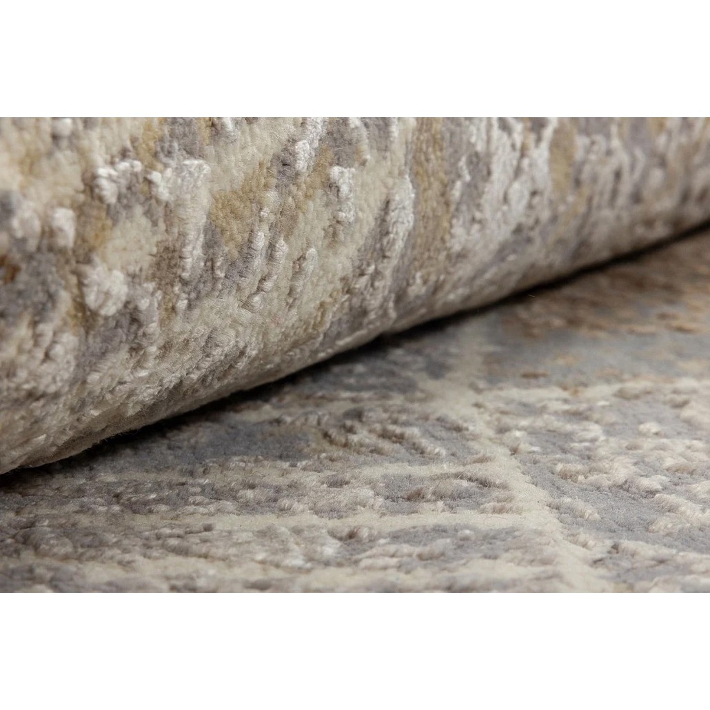 Индийский ковер с геометрическим узором Dazzling Light Grey из натуральных материалов