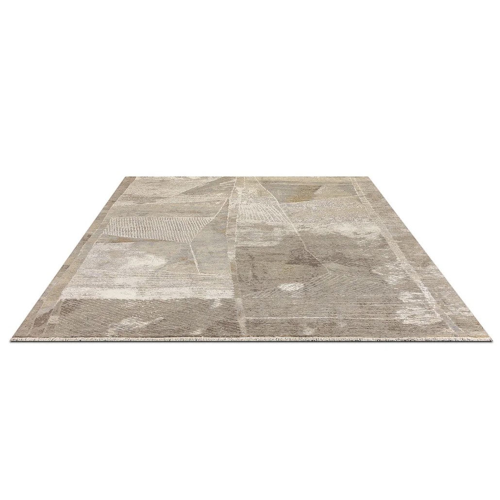 Индийский ковер с геометрическим узором Dazzling Light Grey из натуральных материалов