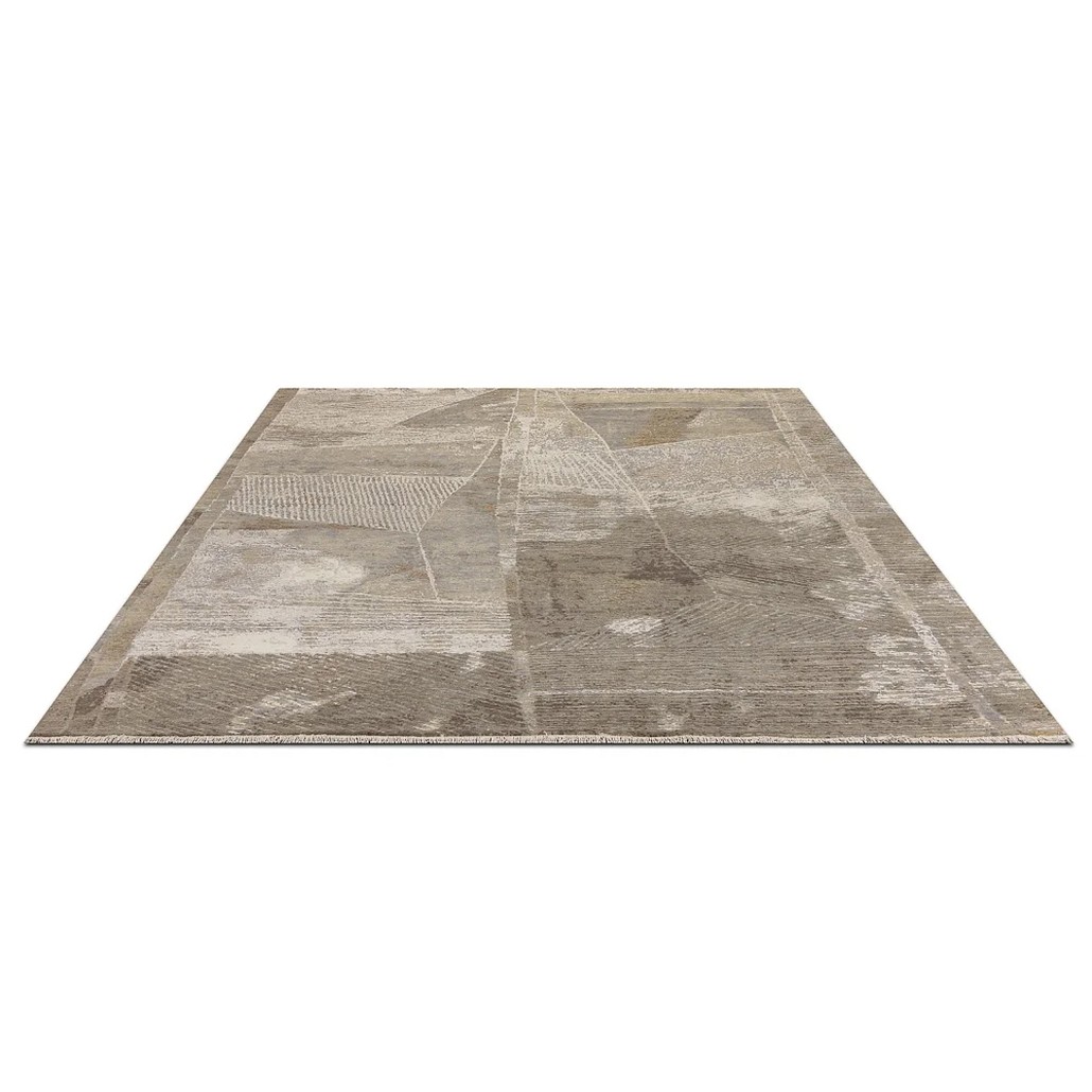 Индийский ковер с геометрическим узором Dazzling Light Grey из натуральных материалов
