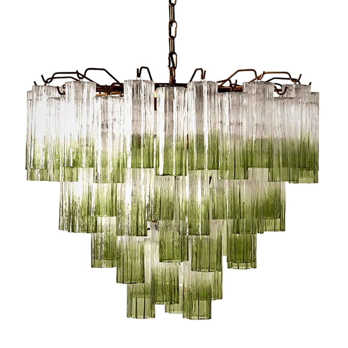 Люстра BRAGE GRADIENT Green Glass Chandelier 65 зеленое стекло