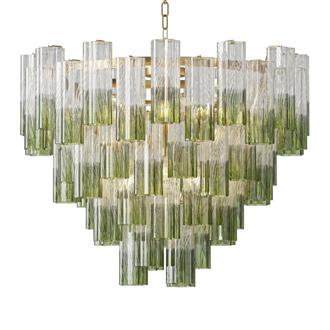 Люстра BRAGE GRADIENT Green Glass Chandelier 80 зеленое стекло